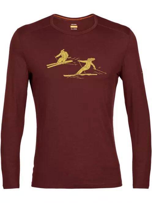 Icebreaker Men 200 Oasis LS Crewe Last Run férfi hosszú ujjú póló piros színben 4