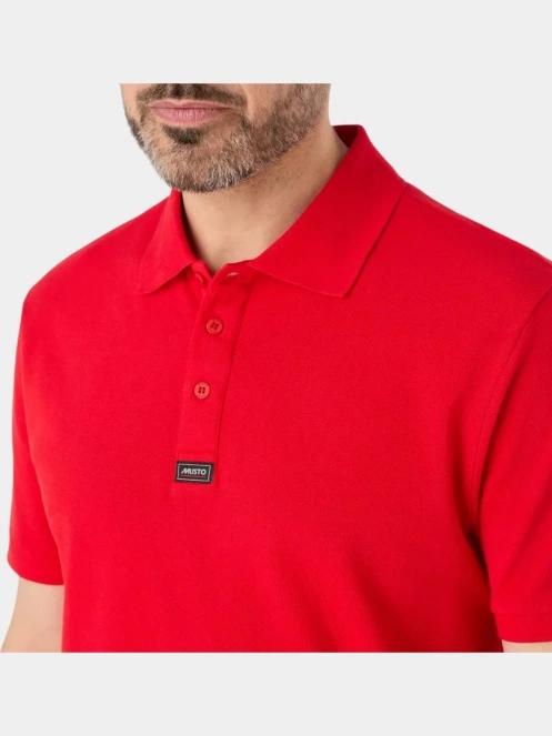 Musto Ess Pique Polo férfi galléros póló piros színben 4