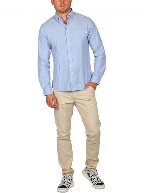 Musto Ess Ls Oxford Shirt férfi hosszú ujjú ing világoskék színben 5