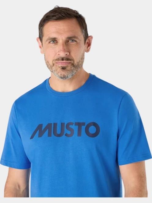 Musto M Musto Logo Ss Tee férfi rövid ujjú póló kék színben 4