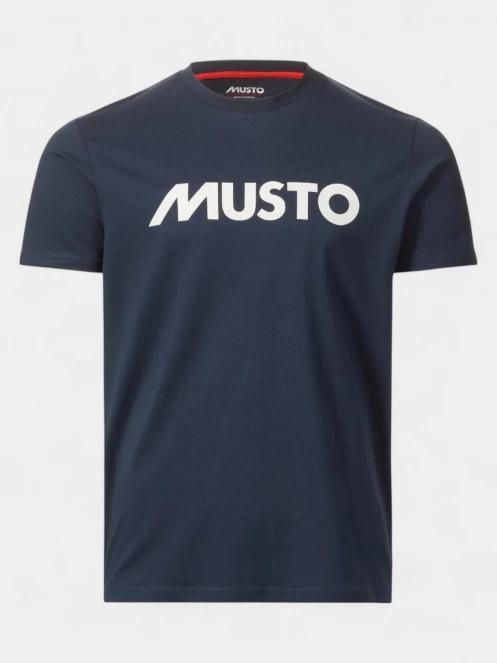 Musto M Musto Logo Ss Tee férfi rövid ujjú póló sötétkék színben 4