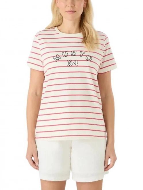Musto W Classic Striped Ss Tee női rövid ujjú póló homok színben 2