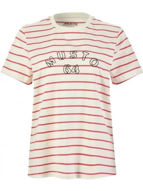 Musto W Classic Striped Ss Tee női rövid ujjú póló homok színben 4