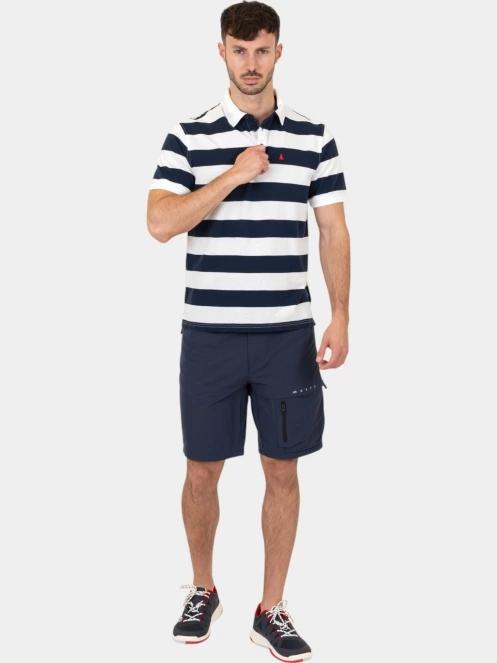 Musto M Original Striped Ss Polo férfi galléros póló sötétkék színben 5