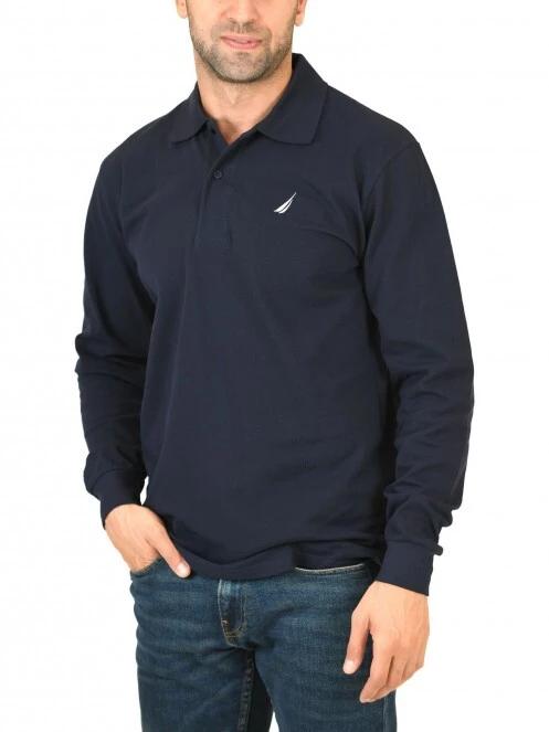 Nautica Briar LS Polo Shirt férfi hosszú ujjú póló sötétkék színben 2