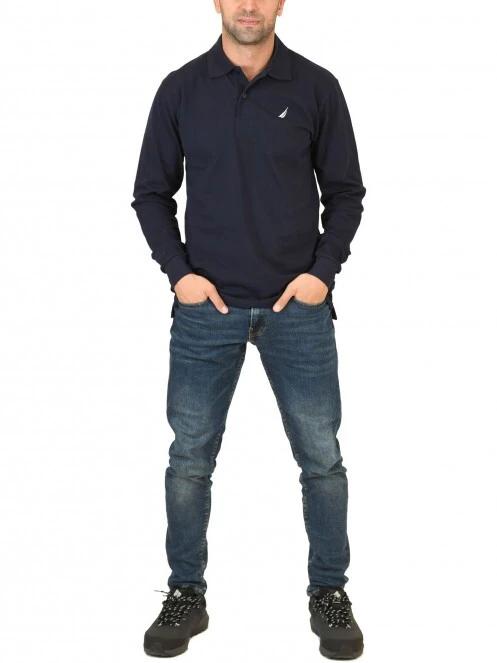 Nautica Briar LS Polo Shirt férfi hosszú ujjú póló sötétkék színben 5