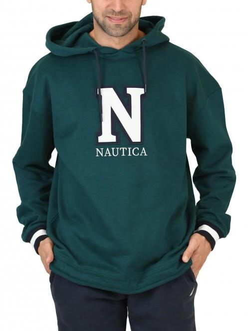 Nautica Snyder Oversized Hoody férfi pulóver világoskék színben 2