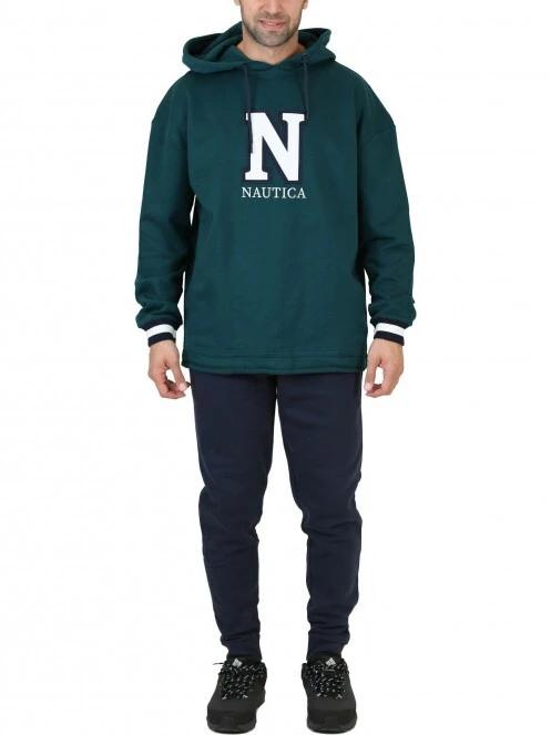 Nautica Snyder Oversized Hoody férfi pulóver világoskék színben 5
