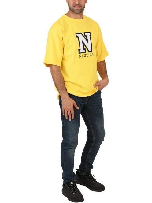 Nautica Clarkeson Oversized T-Shirt férfi rövid ujjú póló sárga színben 5
