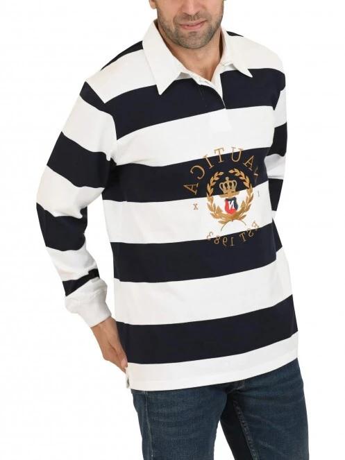 Nautica Scholes Rugby Shirt férfi galléros póló fehér színben 2