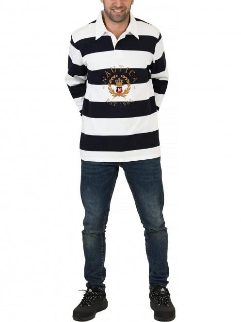 Nautica Scholes Rugby Shirt férfi galléros póló fehér színben 5