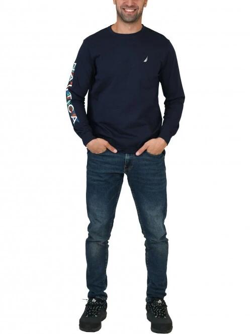 Nautica Axel LS T-Shirt férfi hosszú ujjú póló sötétkék színben 5