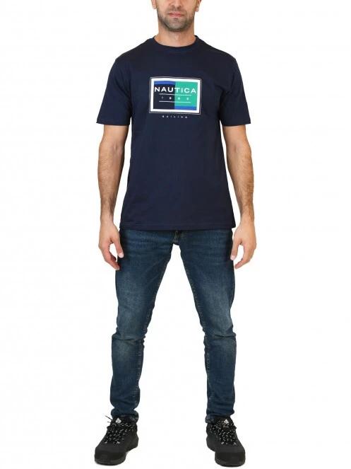 Nautica Finn T-Shirt férfi rövid ujjú póló sötétkék színben 5