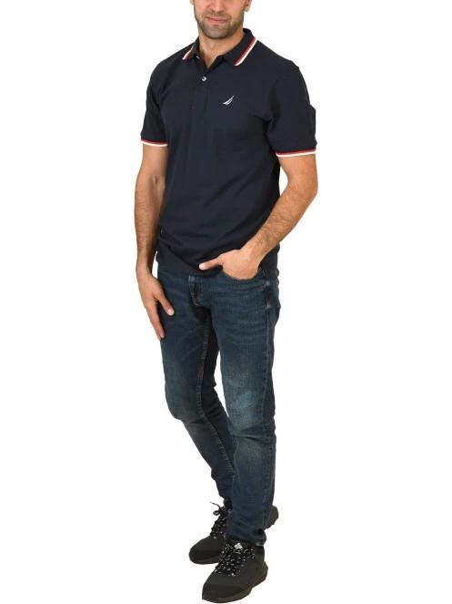 Nautica Platte Polo Shirt férfi galléros póló sötétkék színben 5