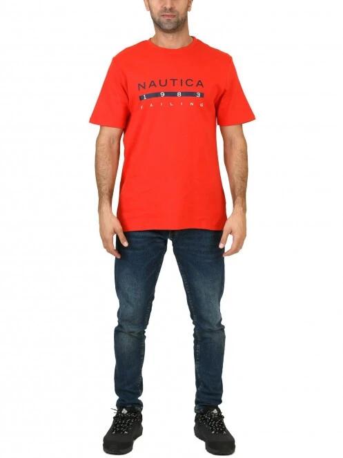 Nautica Lorkan T-Shirt férfi rövid ujjú póló piros színben 5