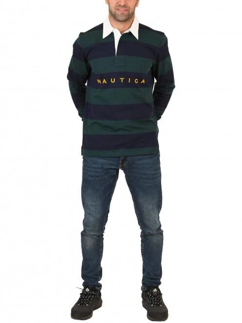 Nautica Brute Rugby Shirt férfi galléros póló zöld színben 5