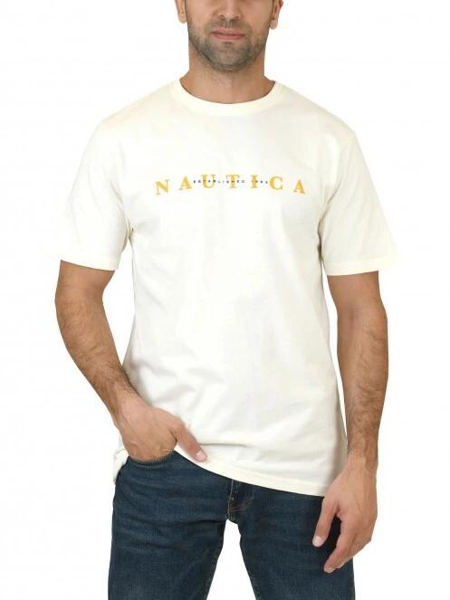 Nautica Laszlo T-Shirt férfi rövid ujjú póló homok színben 2