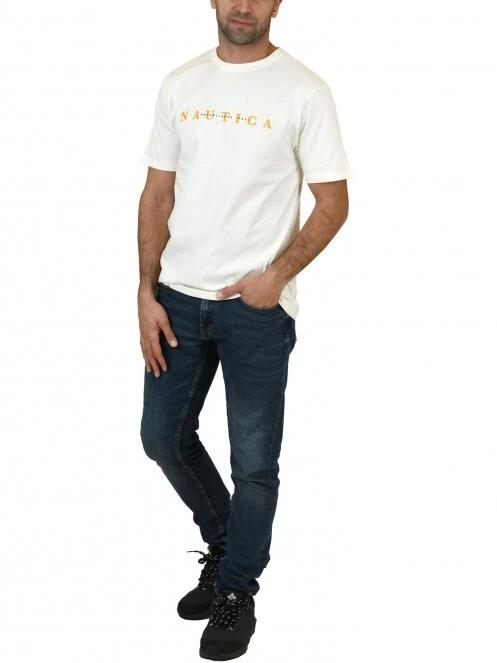 Nautica Laszlo T-Shirt férfi rövid ujjú póló homok színben 5
