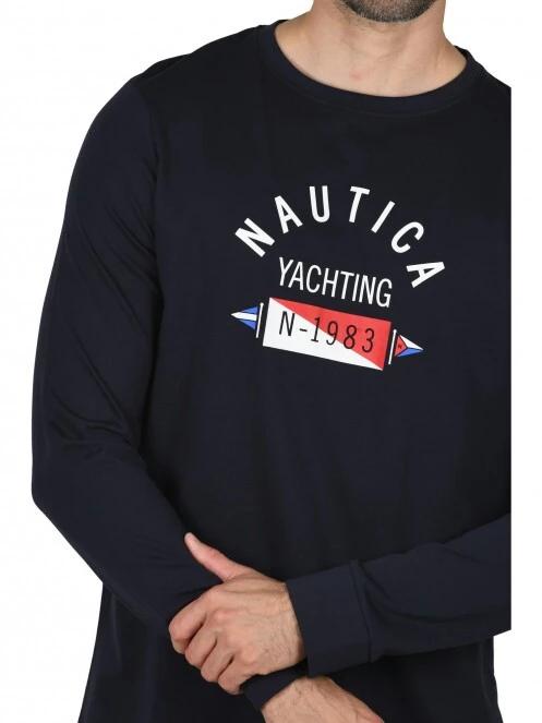 Nautica Coney LS T-Shirt férfi hosszú ujjú póló sötétkék színben 5