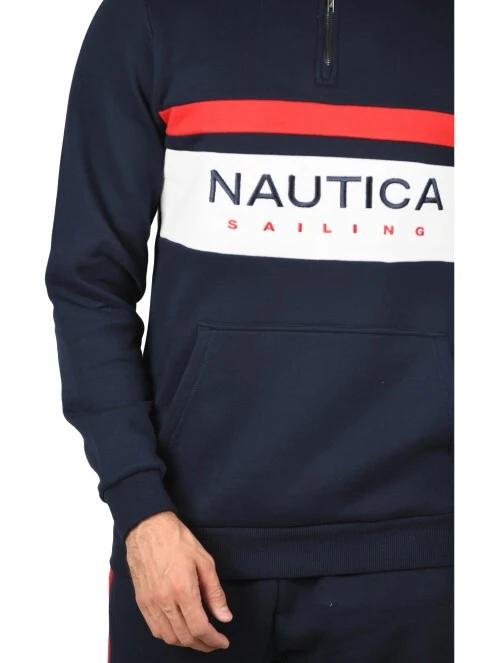 Nautica Colton 1/4 Zip Top férfi pulóver sötétkék színben 6