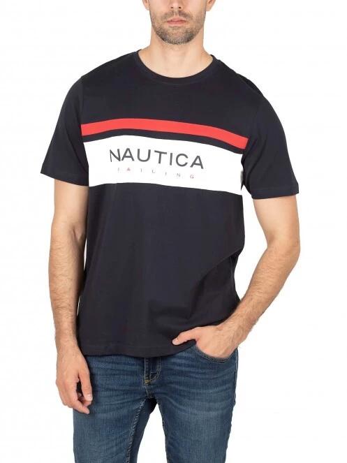 Nautica Matias T-Shirt férfi rövid ujjú póló sötétkék színben 2