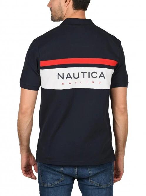 Nautica Maddox Polo Shirt férfi galléros póló sötétkék színben 4