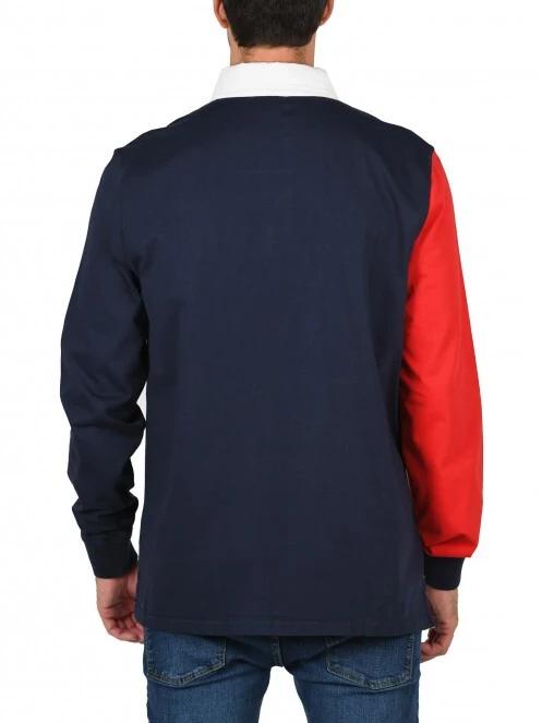 Nautica Nolan Rugby Shirt férfi hosszú ujjú galléros póló sötétkék színben 4
