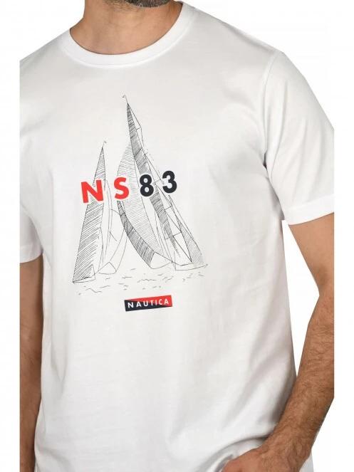 Nautica Cabot T-Shirt férfi rövid ujjú póló fehér színben 5