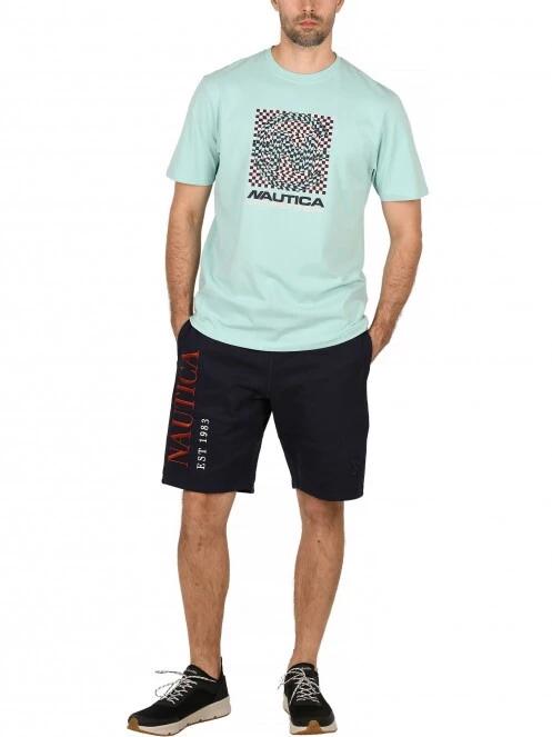 Nautica Locust Fleece Short férfi rövidnadrág sötétkék színben 5