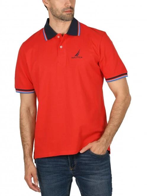 Nautica Odell Polo Shirt férfi galléros póló piros színben 2
