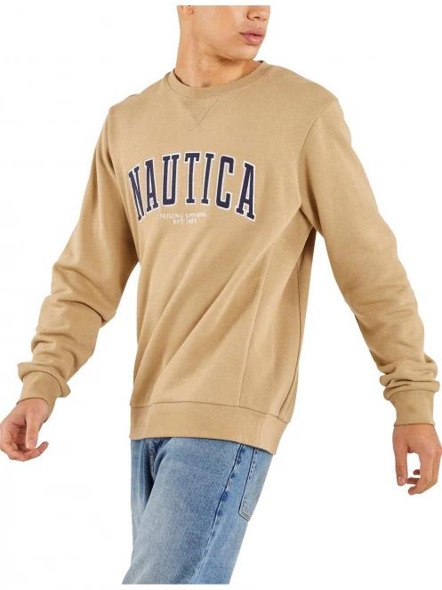 Nautica Brayden Sweatshirt férfi pulóver barna színben 2