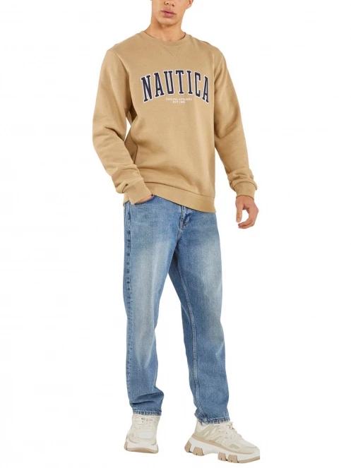 Nautica Brayden Sweatshirt férfi pulóver barna színben 4