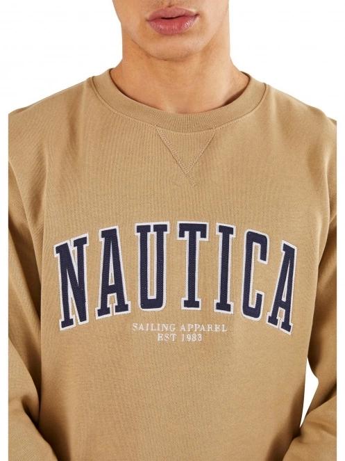 Nautica Brayden Sweatshirt férfi pulóver barna színben 5