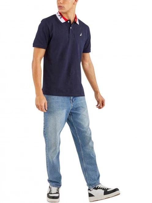 Nautica Braxton Polo Shirt férfi galléros póló sötétkék színben 4