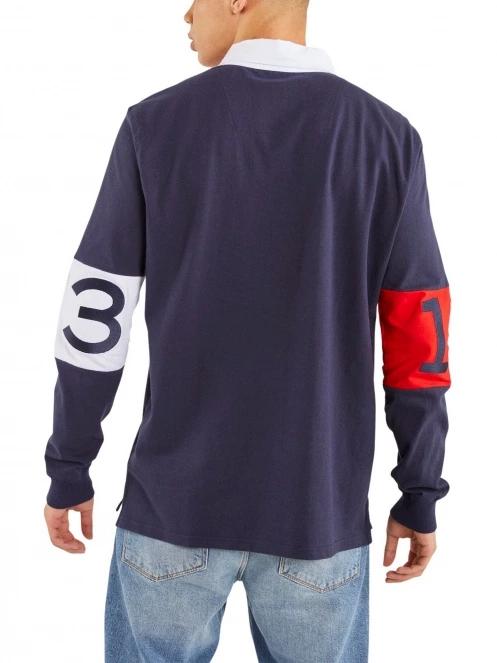 Nautica Beckett Rugby Shirt férfi hosszú ujjú galléros póló sötétkék színben 3