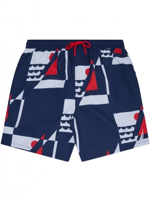 Nautica Lhanbryde 6” Swim Short férfi beach short sötétkék színben 5