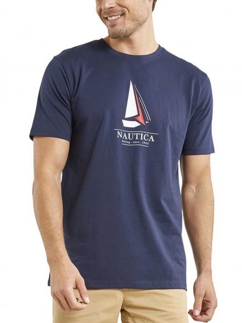 Nautica Evander T-Shirt férfi rövid ujjú póló sötétkék színben 2