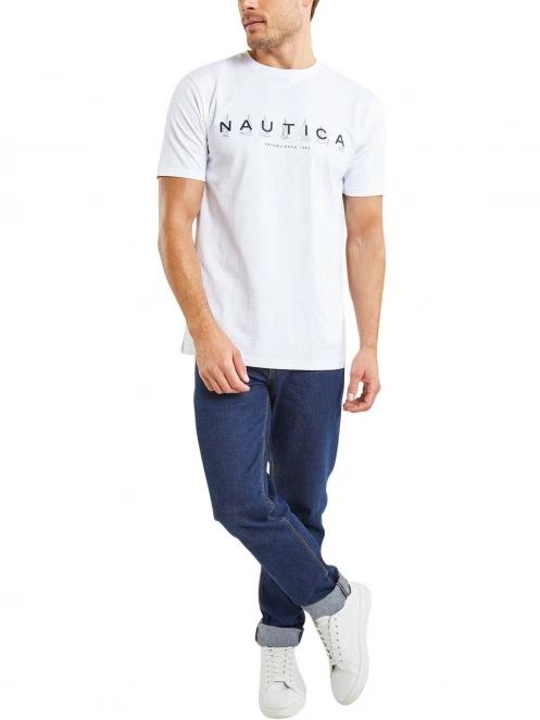 Nautica Cade T-Shirt férfi rövid ujjú póló fehér színben 4