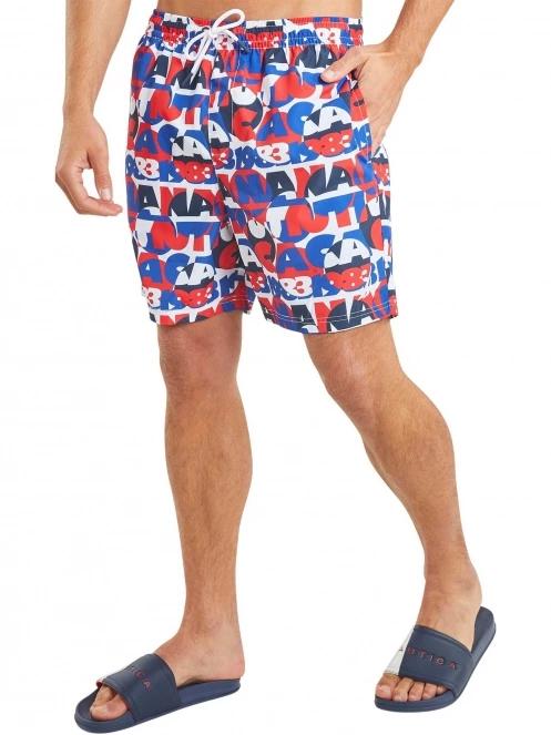 Nautica Omari 6” Swim Short férfi beach short piros színben 2