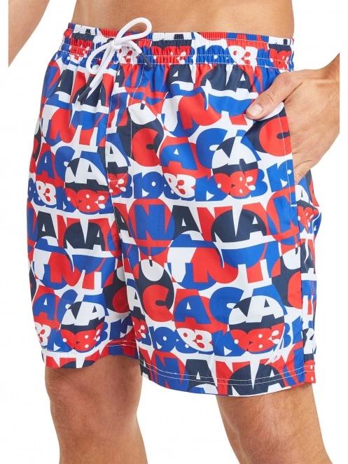 Nautica Omari 6” Swim Short férfi beach short piros színben 5