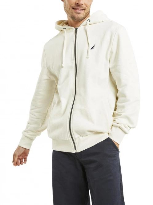 Nautica Oakville FZ Hoody férfi kapucnis pulóver homok színben 2