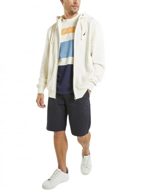 Nautica Oakville FZ Hoody férfi kapucnis pulóver homok színben 4