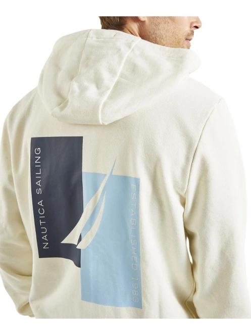 Nautica Oakville FZ Hoody férfi kapucnis pulóver homok színben 5