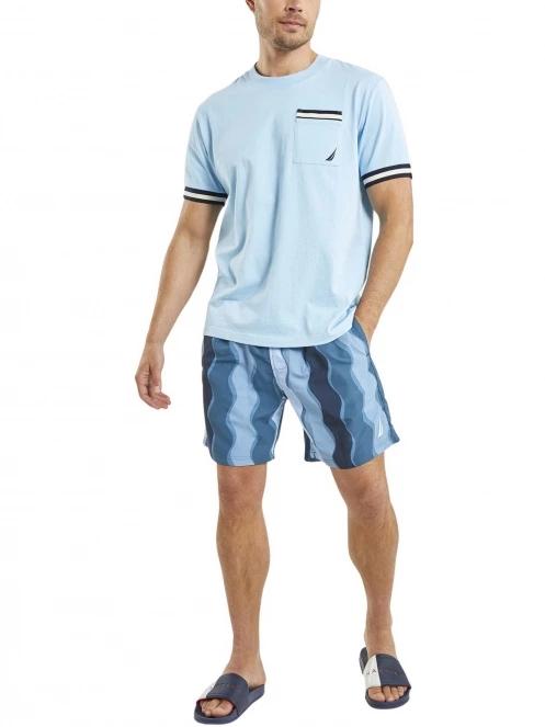 Nautica Sudbury 6” Swim Short férfi beach short kék színben 4
