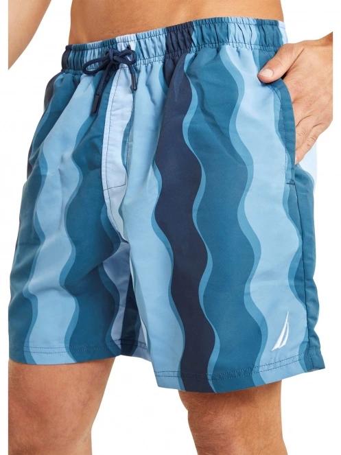 Nautica Sudbury 6” Swim Short férfi beach short kék színben 5