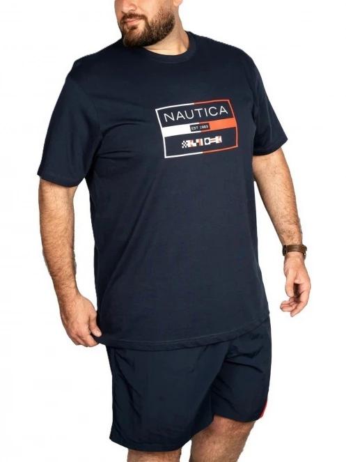 Nautica Alves B&T T-Shirt férfi rövid ujjú póló sötétkék színben 2