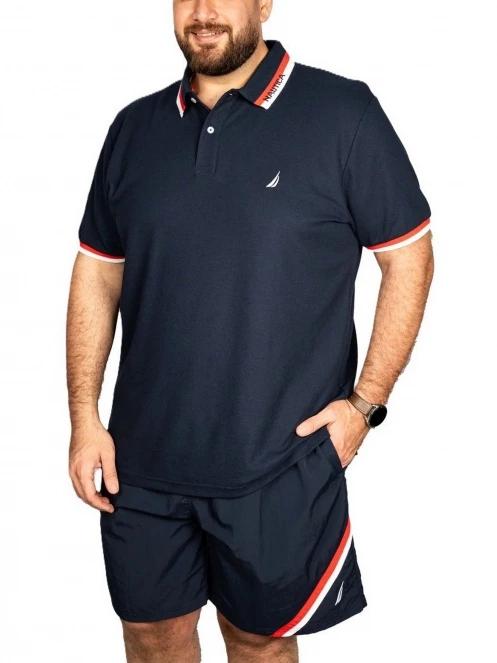 Nautica Elm B&T Polo Shirt férfi galléros póló sötétkék színben 2