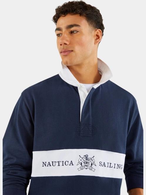 Nautica Reo Rugby Shirt férfi pulóver sötétkék színben 4