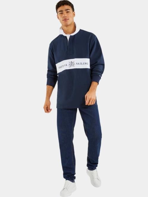 Nautica Reo Rugby Shirt férfi pulóver sötétkék színben 5