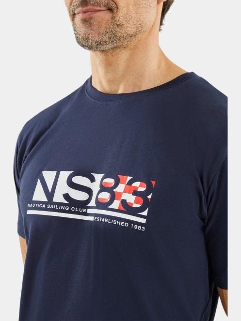 Nautica Areto T-Shirt férfi rövid ujjú póló sötétkék színben 4